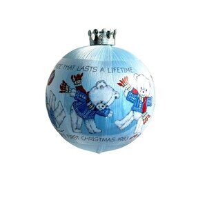 VTG Hallmark Satin Keepsake Ornament Baby’s 1st Christmas 1983 Boy Blue